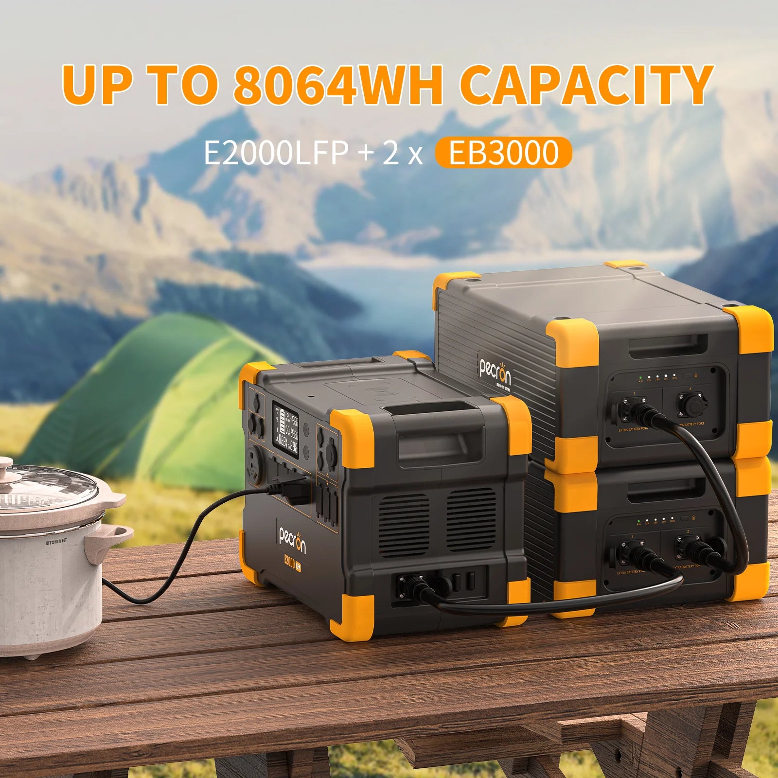 PECRON E2000LFP Expandable Portable Power Station | 1920Whr 2000W