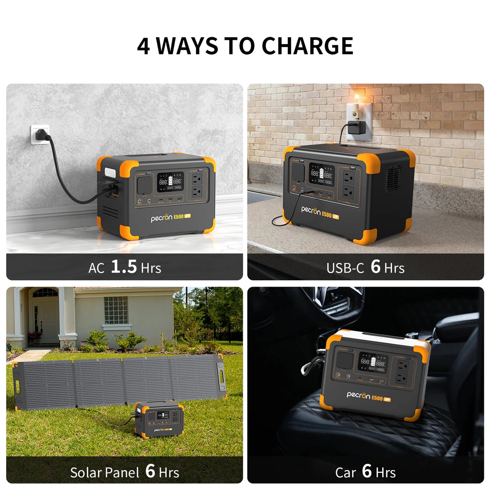 PECRON E500LFP Portable Power Station | 576Whr 600W
