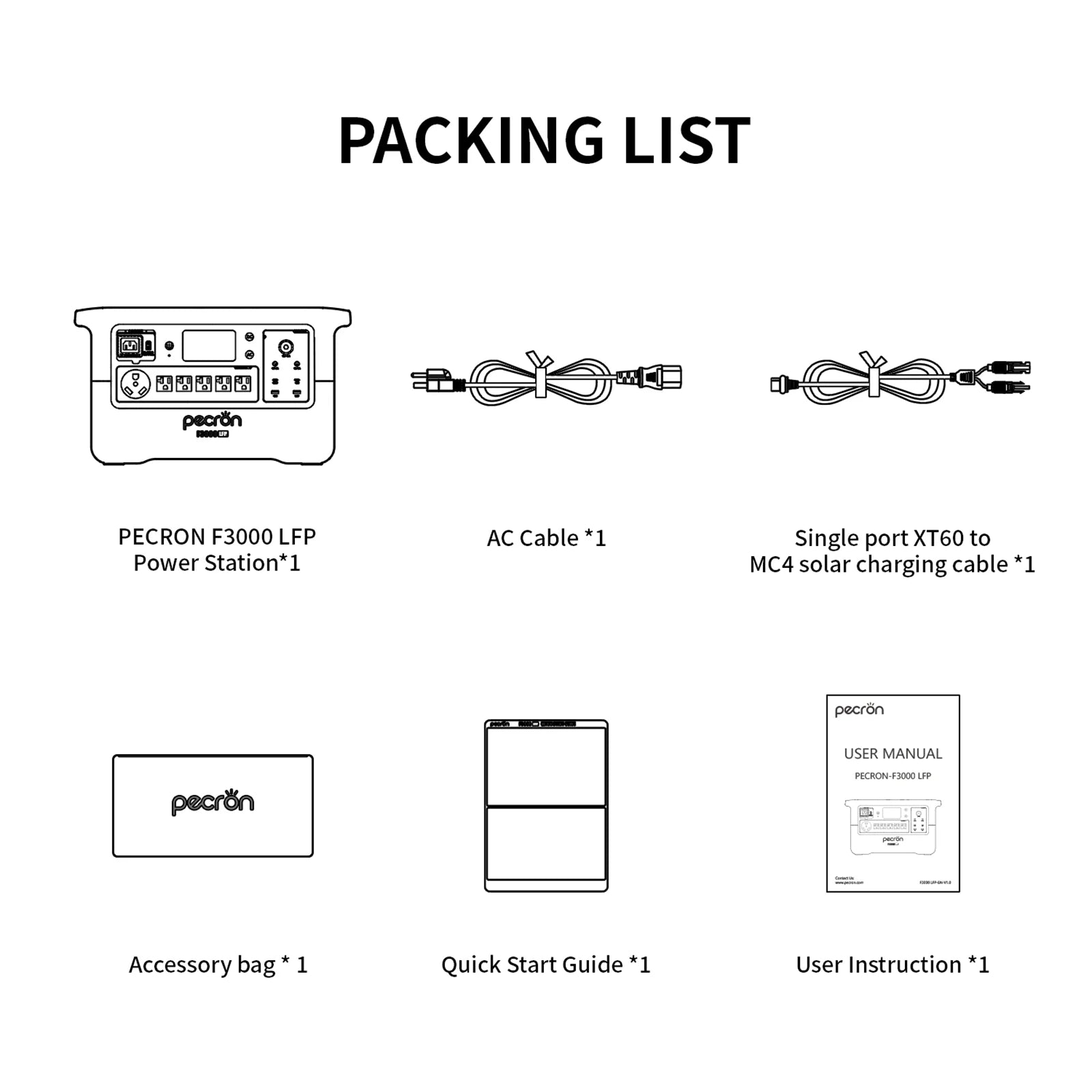 PECRON F3000LFP Expandable Portable Power Station | 3072Whr 3600W