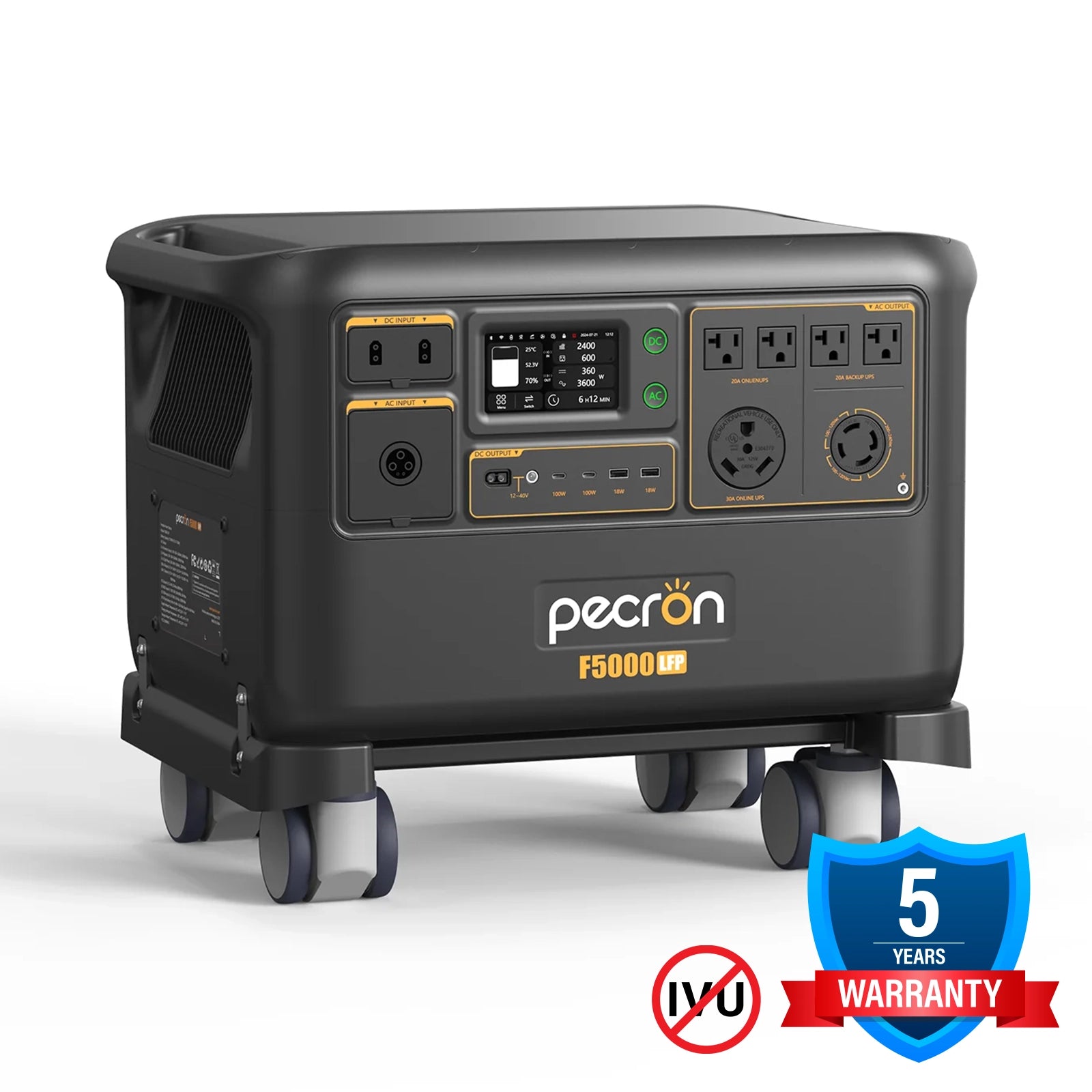 PECRON F5000LFP Expandable Portable Power Station | 5120Wh 7200W