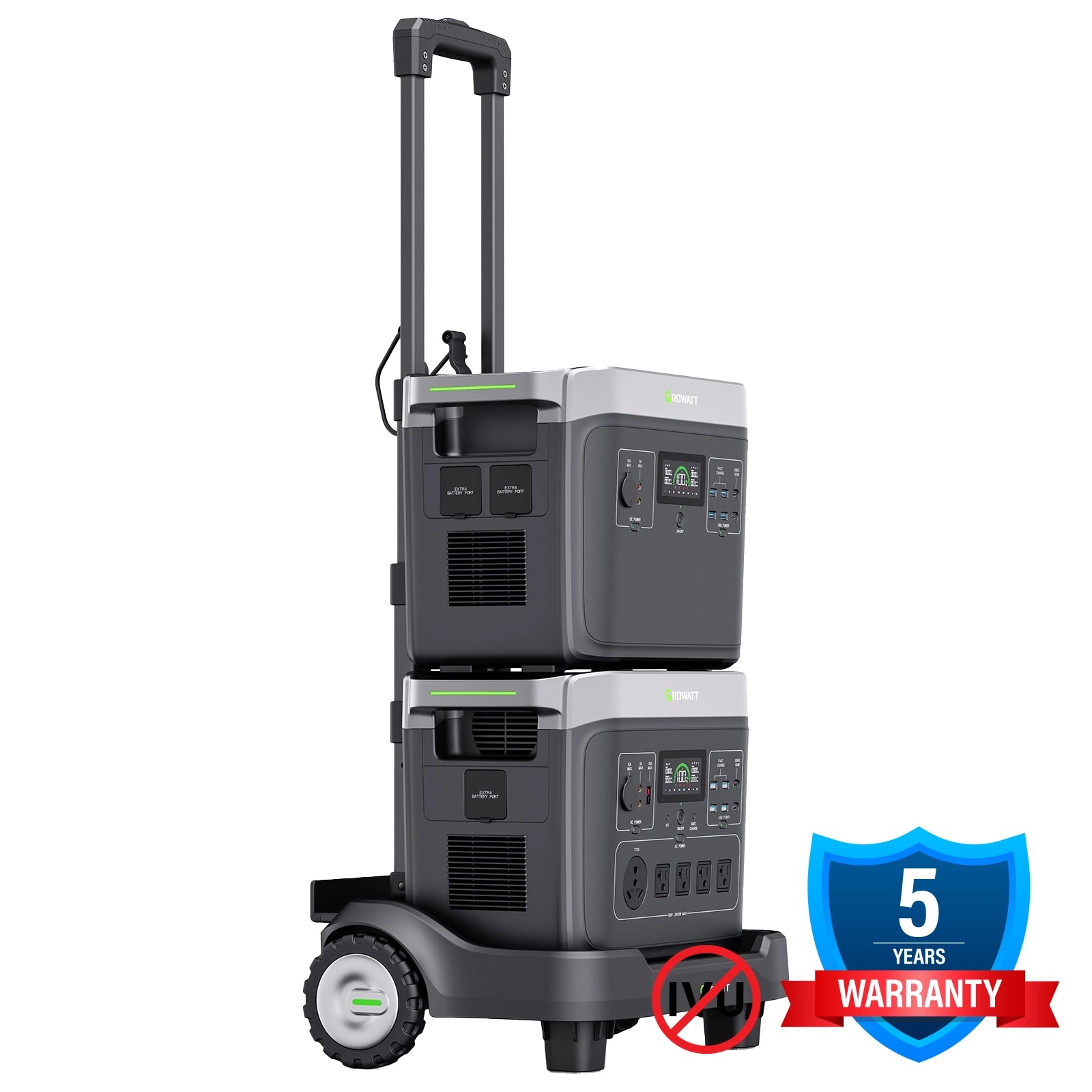 GROWATT Infinity 2000 PRO + 1x Expansion + Cart Combo | 4096Whr 2400W