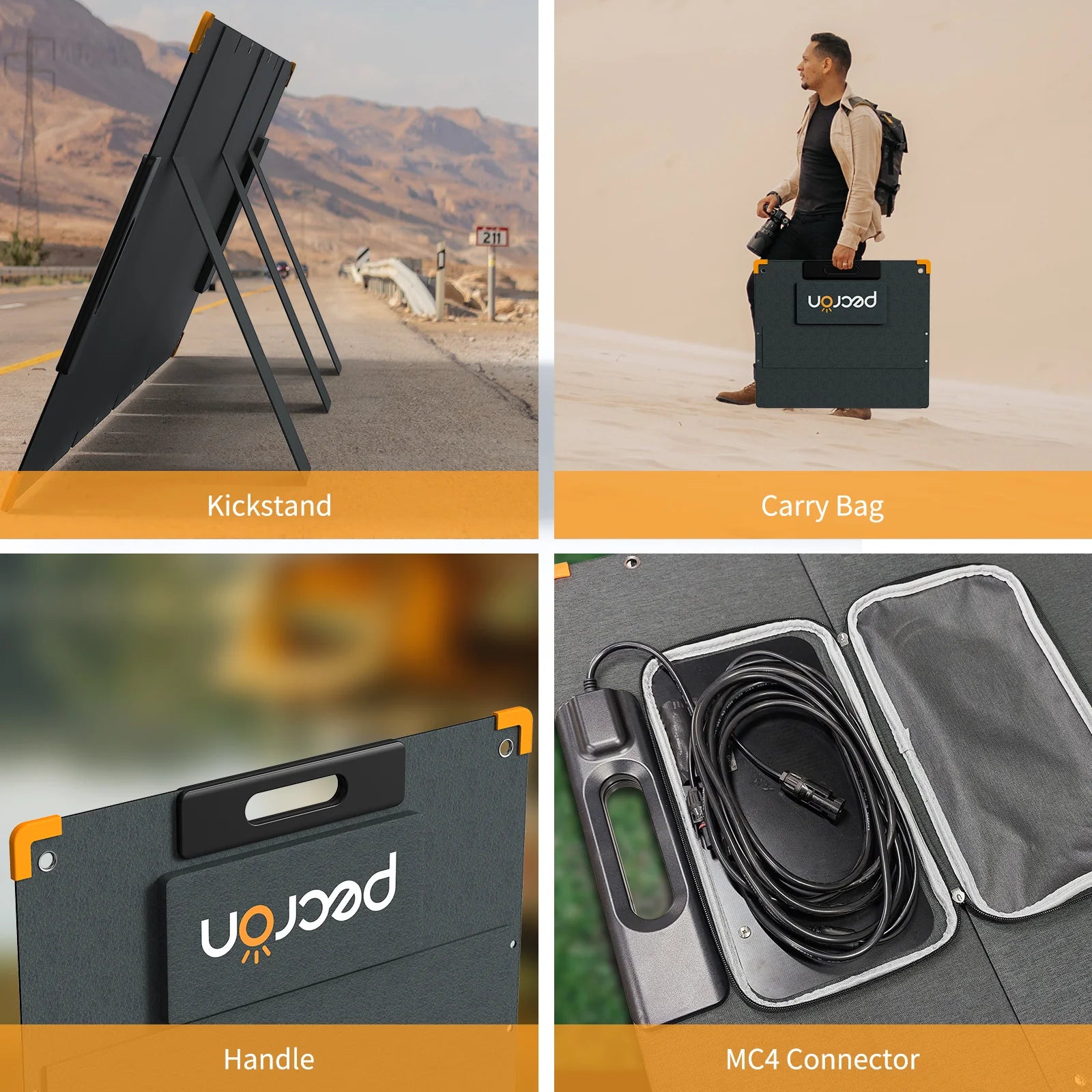 PECRON PV200 Portable Solar Panel | 200W 38V