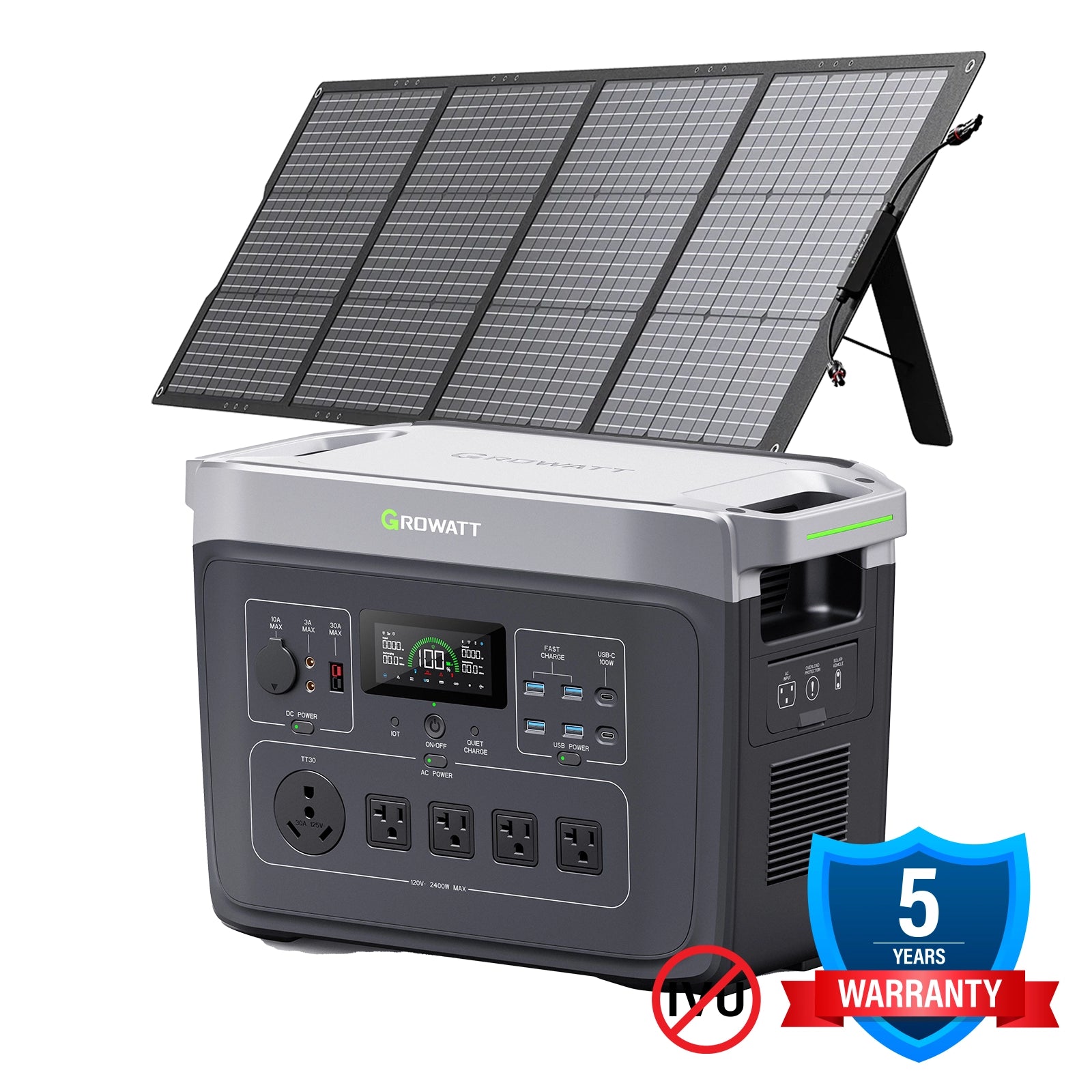 Growatt Infinity 2000 PRO + Growatt 200W Solar Panel Bundle