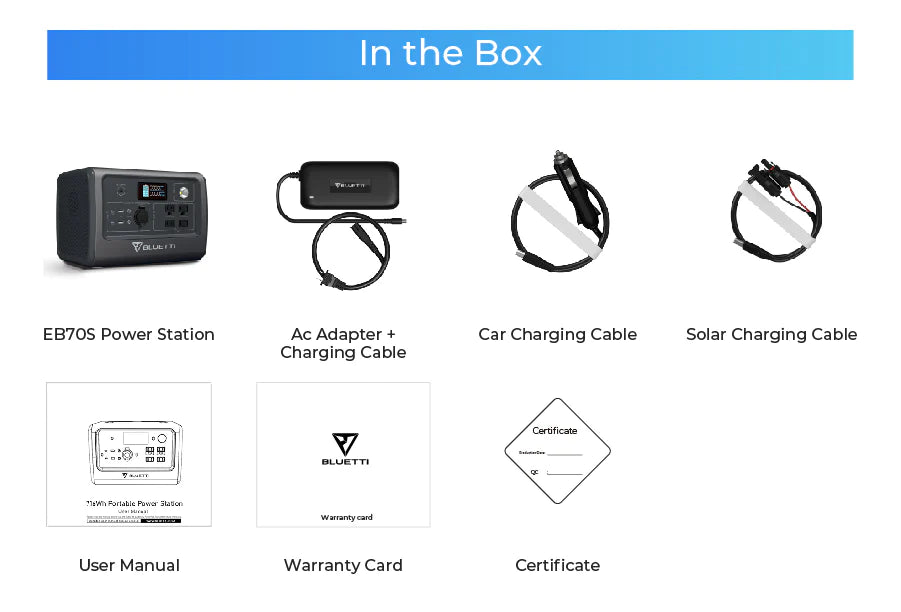 BLUETTI EB70S Portable Power Station | 716Wh 800W