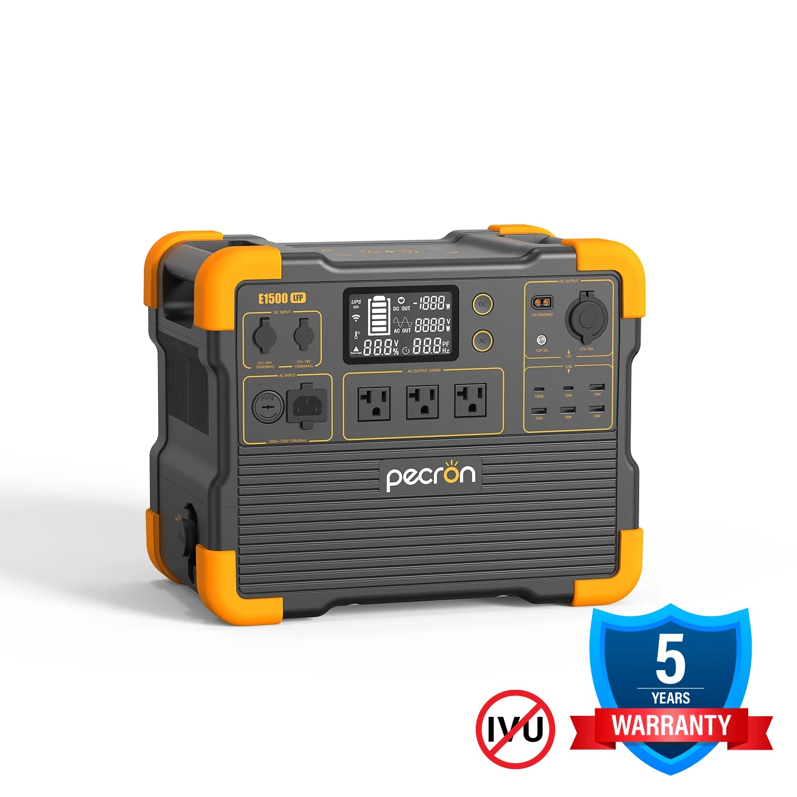PECRON E1500LFP Expandable Portable Power Station | 1536Whr 2200W