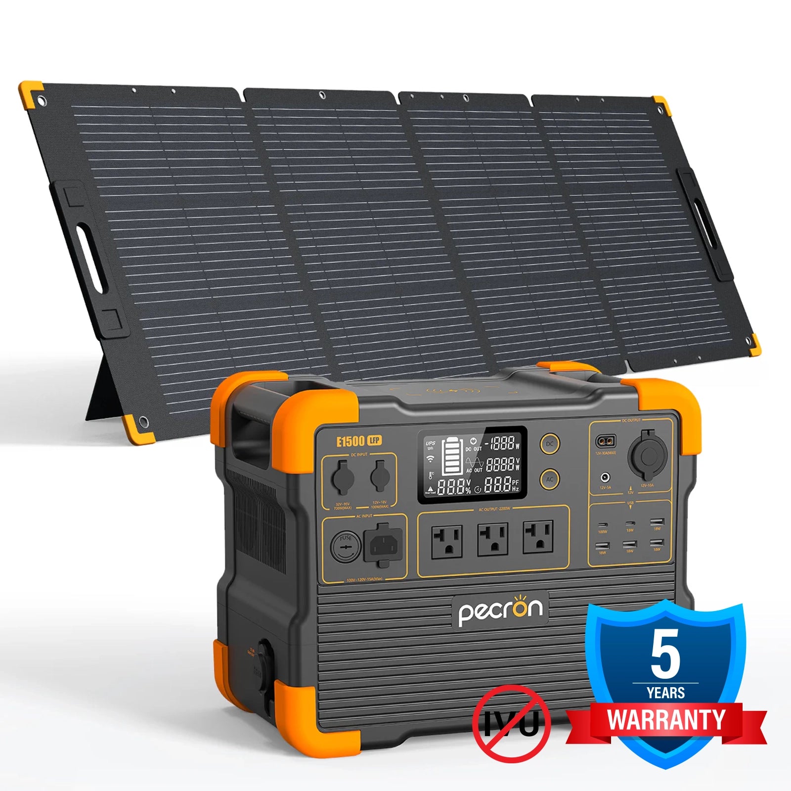 PECRON E1500LFP + PECRON PV200 Solar Panel Bundle