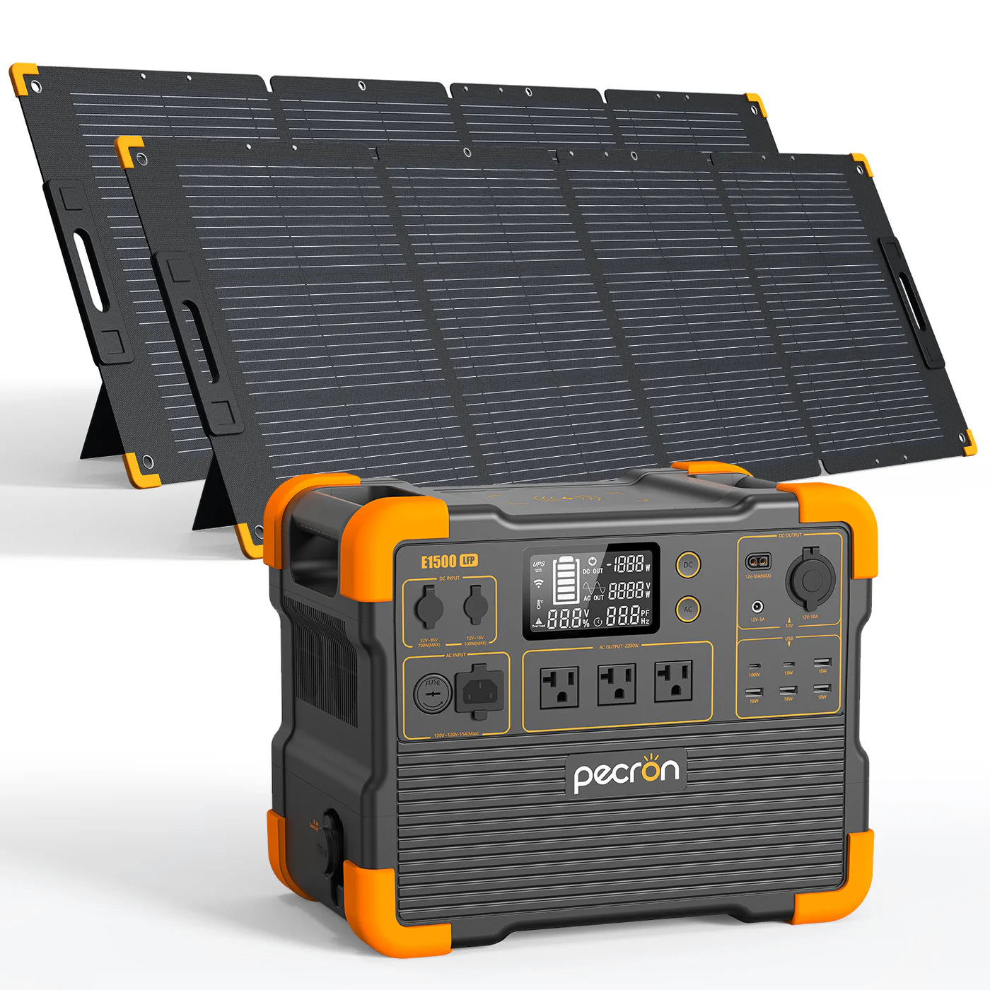 PECRON E1500LFP + 2x PECRON PV200 Solar Panels Bundle