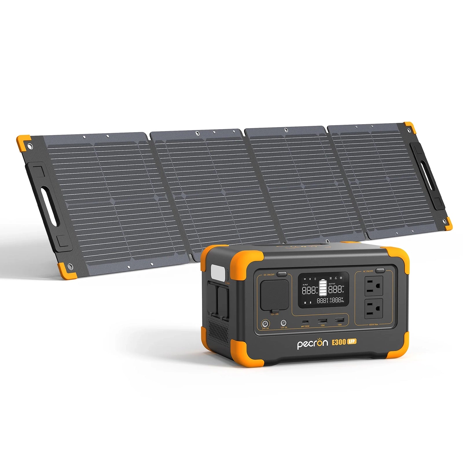 PECRON E300LFP + PECRON PV100 Solar Panel Bundle