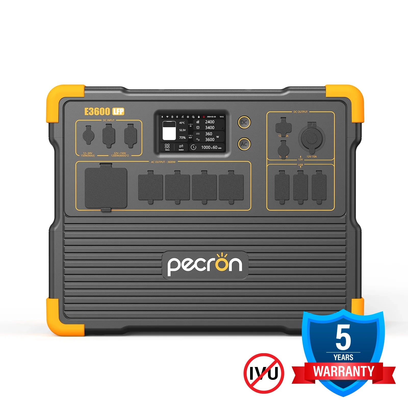 PECRON E3600LFP Expandable Portable Power Station | 3072Whr 3600W