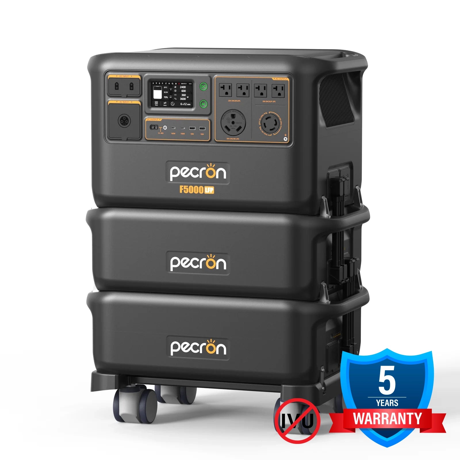 PECRON F5000LFP + 2x FP5000-48V Bundle | 15,360Wh 7200W