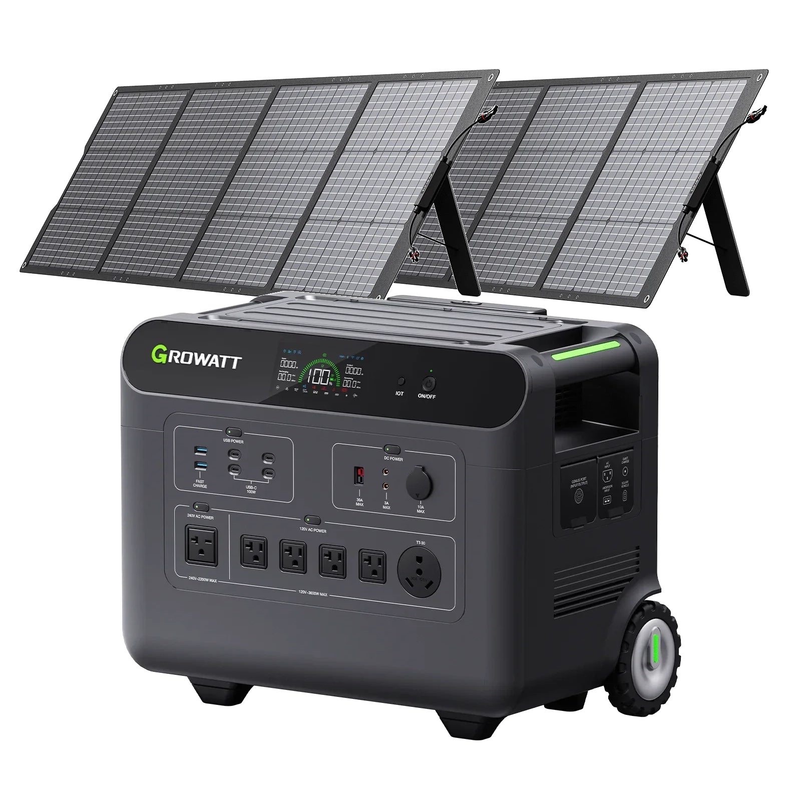 Growatt Helios 3600 + 2x Growatt 200W Solar Panels Bundle