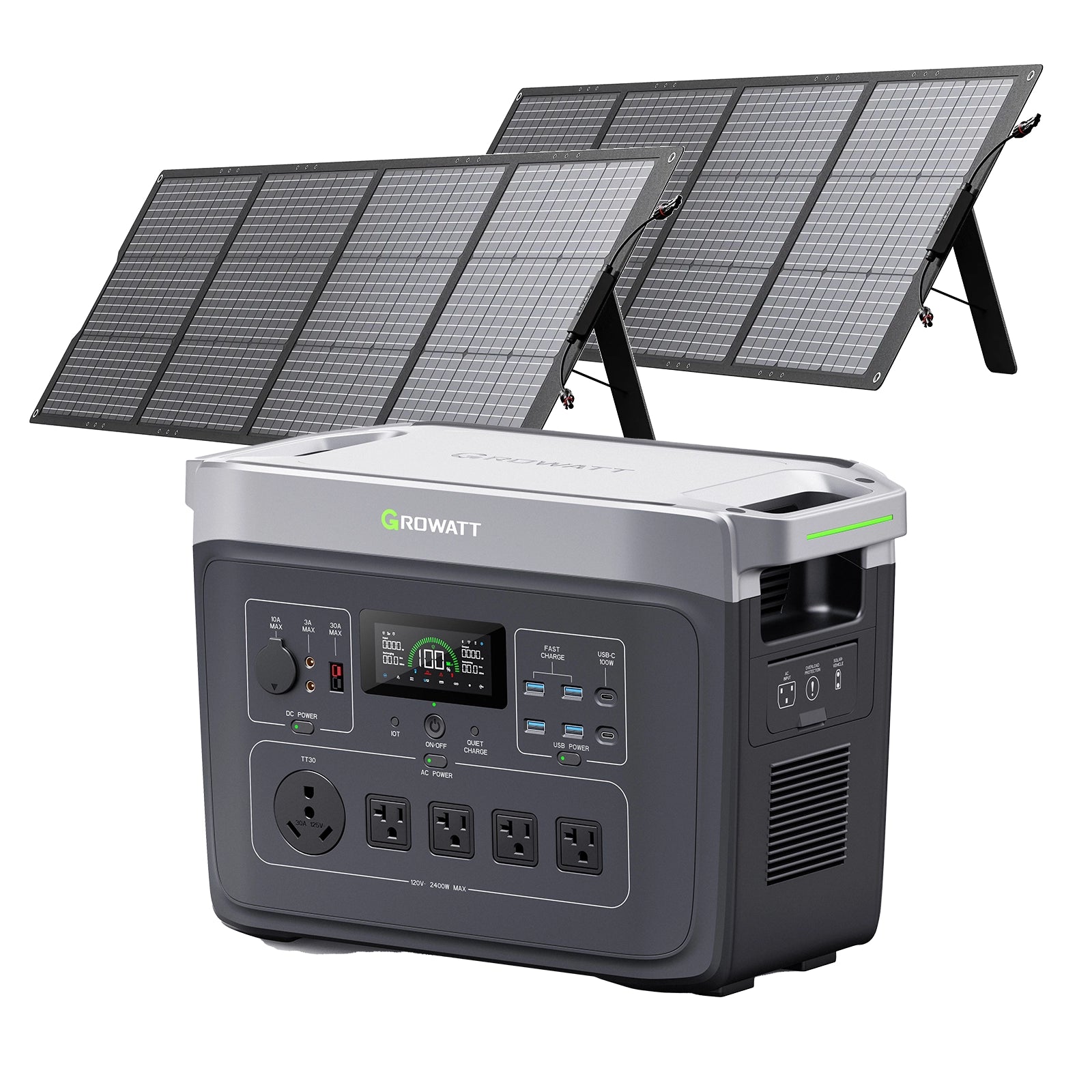 Growatt Infinity 2000 PRO + 2x Growatt 200W Solar Panels Bundle