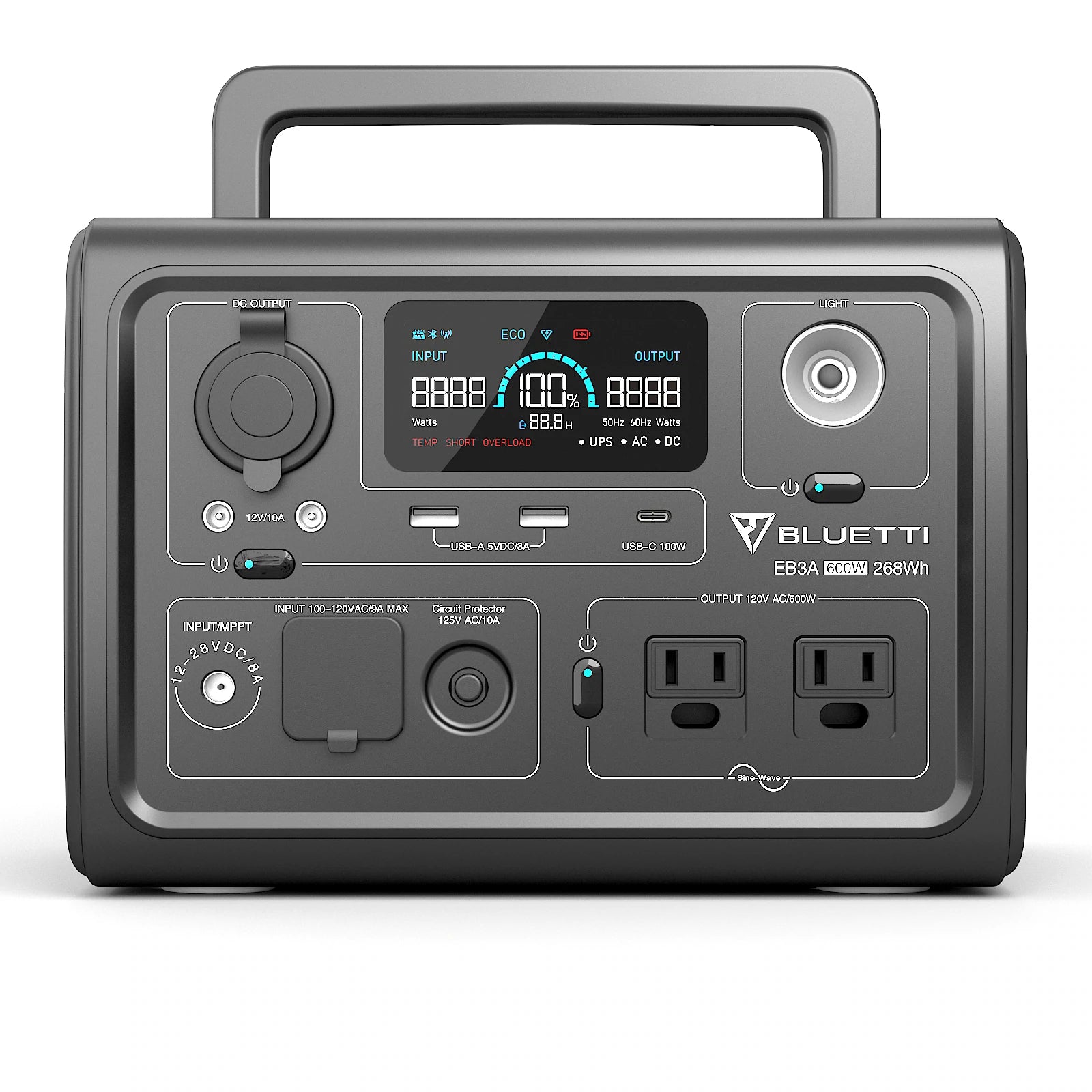 BLUETTI EB3A Portable Power Station | 268Wh 600W